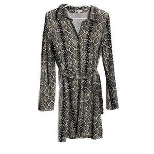 Ultra Flirt snake skin print button up dress Large